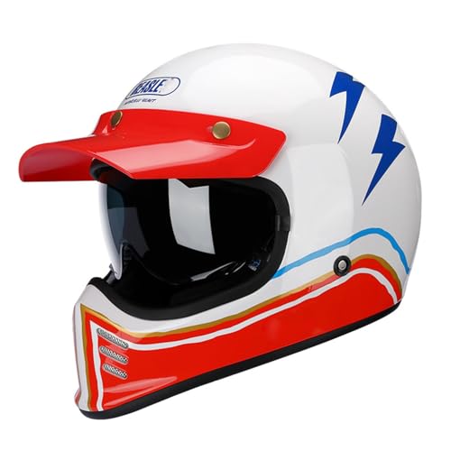 Retro Motorrad-Integralhelm Motorrad-Offroad-Crosshelme DOT/ECE-Zertifiziert Full-Face-Set Herren- Und Damen-Motorradhelm Mit Visier Dunkler Retro-Stil 3,M Retro Motorrad-Integralhelm Motorrad-Offroad-Crosshelme DOT/ECE-Zertifiziert Full-Face-Set Herren- Und Damen-Motorradhelm Mit Visier Dunkler Retro-Stil 3,M von Hejunlian