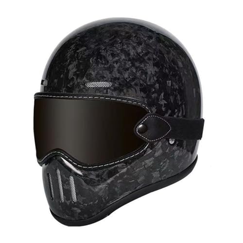 Vintage-Integral-Motorradhelm DOT/ECE-Geprüft Moto-Scooter Retro-Klassiker Crash-Racing Rallye-Touring-Motorradhelm Integralhelme Für Roller Herren Und Damen 13,L=59~60cm von Hejunlian