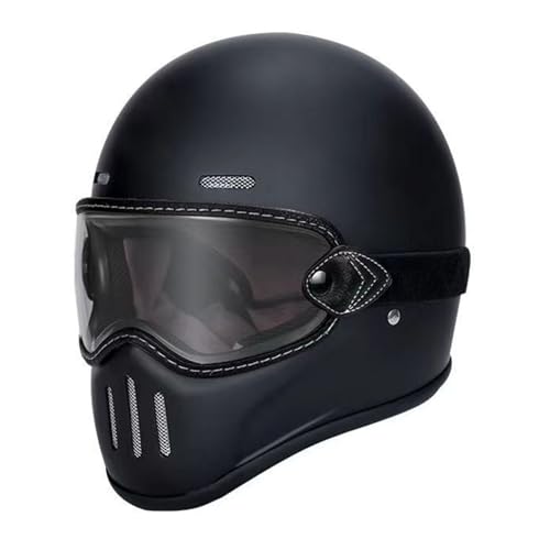 Vintage-Integral-Motorradhelm DOT/ECE-Geprüft Moto-Scooter Retro-Klassiker Crash-Racing Rallye-Touring-Motorradhelm Integralhelme Für Roller Herren Und Damen 6,M=57~58cm von Hejunlian