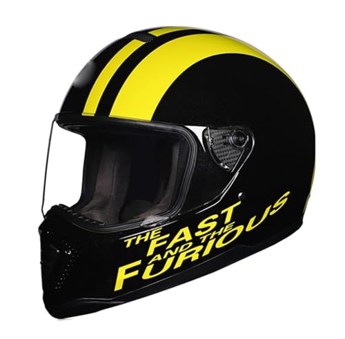 Vollhelm Integralhelm Motorradhelm mit DOT/ECE-Zugelassener Motorradhelm, Moto-Integralhelm Für Männer Und Frauen Scooter Retro Classic Crash Racing Touring Helm 2,XXL=63~64cm von Hejunlian