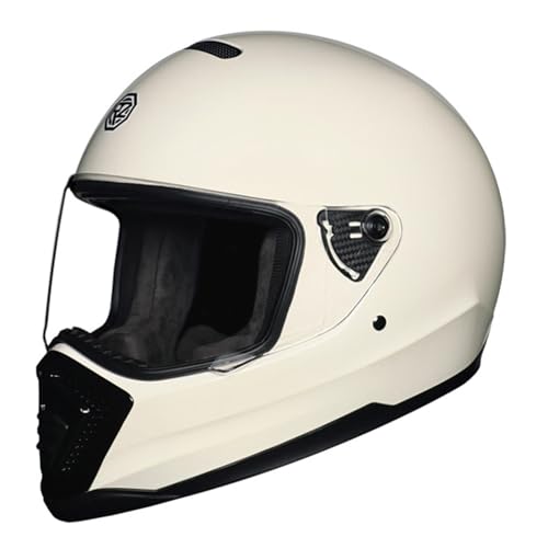 Vollhelm Integralhelm Motorradhelm mit DOT/ECE-Zugelassener Motorradhelm, Moto-Integralhelm Für Männer Und Frauen Scooter Retro Classic Crash Racing Touring Helm 8,L=59~60cm von Hejunlian