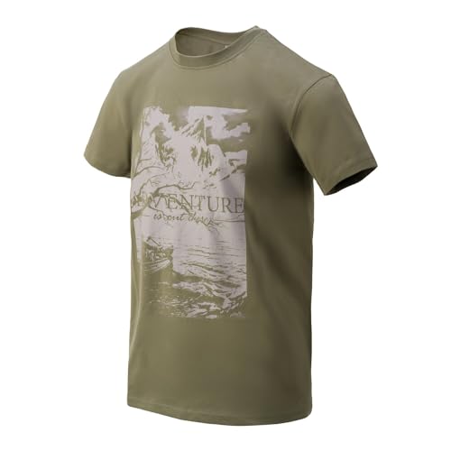 Helikon-Tex Baumwoll T-Shirt Adventure is Out There in grün - XL von Helikon-Tex