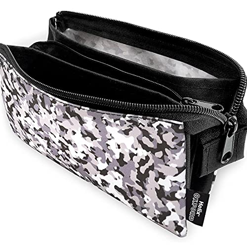 Helix Oxford Urban Federmäppchen, Leinen, drei Taschen, Camouflage-Grau, grau, 200mm x 110mm x 30mm, Klassisch Helix Oxford Urban Federmäppchen, Leinen, drei Taschen, Camouflage-Grau, grau, 200mm x 110mm x 30mm, Klassisch von Helix