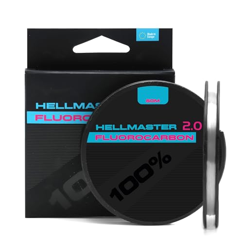 Hellmaster 100% Fluorocarbon Angelschnur - Vorfachschnur für Raubfische (0,45mm - 14,49kg - 50 Meter) von Hellmaster