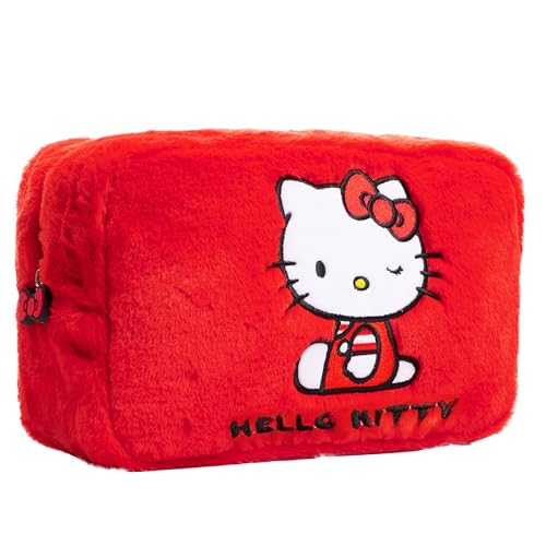 Hello Kitty flauschige Kosmetiktasche mit Reißverschluss, Reise Make Up Bag Kulturtasche Damen, Geschenke für Frauen Teens und Mädchen Hello Kitty flauschige Kosmetiktasche mit Reißverschluss, Reise Make Up Bag Kulturtasche Damen, Geschenke für Frauen Teens und Mädchen von Hello Kitty
