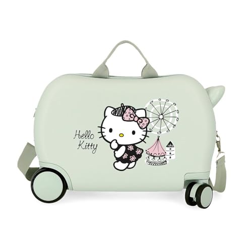 Hello Kitty Fair Kinderkoffer, Grün, 45 x 31 x 20 cm, Harter ABS-Kunststoff, 24,6 l, 1,8 kg, 4 Räder, Handgepäck, grün, Kinderkoffer von Hello Kitty