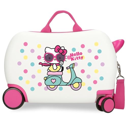Hello Kitty Girl Gang Kinderkoffer, Rosa, 45 x 31 x 20 cm, Harter ABS-Kunststoff, 24,6 l, 1,8 kg, 4 Räder, Handgepäck, Rosa, Kinderkoffer von Hello Kitty