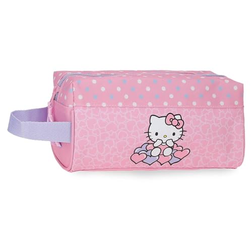 Hello Kitty Hearts & Dots, Schulmäppchen, Umhängetasche, aus Polyester, Rosa, Federmäppchen Hello Kitty Hearts & Dots, Schulmäppchen, Umhängetasche, aus Polyester, Rosa, Federmäppchen von Hello Kitty