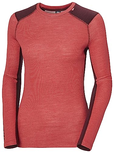 Damen Helly Hansen W Lifa Merino Midweight Crew, Rot, M von Helly Hansen