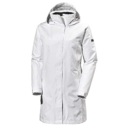 Helly Hansen Aden Damen-Regenjacke, wasserdicht, atmungsaktiv, mit Kapuze, lang, Weiß, Größe 4XL von Helly Hansen