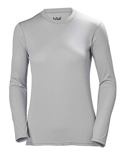 Helly Hansen Damen HH Tech Langarm Crew Funktionsshirt, L, Hellgrau von Helly Hansen