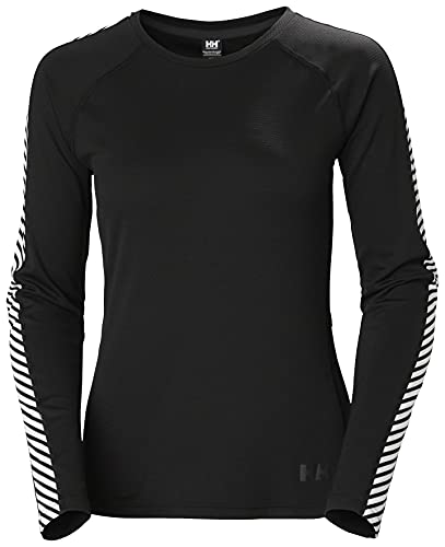 Helly Hansen Damen W Lifa Active Stripe Crew Unterhemd, Schwarz, XL Helly Hansen Damen W Lifa Active Stripe Crew Unterhemd, Schwarz, XL von Helly Hansen