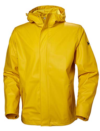 Helly Hansen Moss Regenjacke mit Kapuze für Herren, wasserfest, winddicht, 344 Gelb (Essential Yellow), Größe L von Helly Hansen