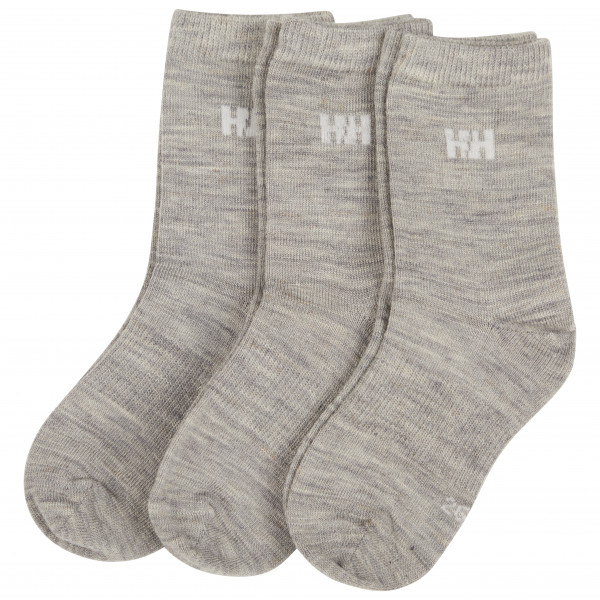 Helly Hansen - Kid's Wool Sock Basic 3-Pack - Multifunktionssocken Gr 26-28 grau von Helly Hansen