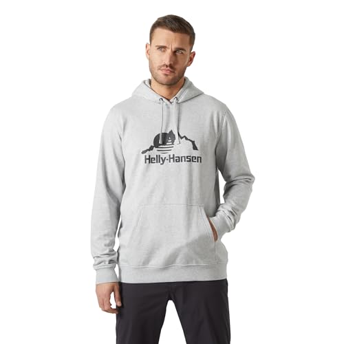 Helly Hansen Herren Nord Graphic Pull Over Hoodie Sweatshirt, 952 Grey Melange, XL EU Helly Hansen Herren Nord Graphic Pull Over Hoodie Sweatshirt, 952 Grey Melange, XL EU von Helly Hansen
