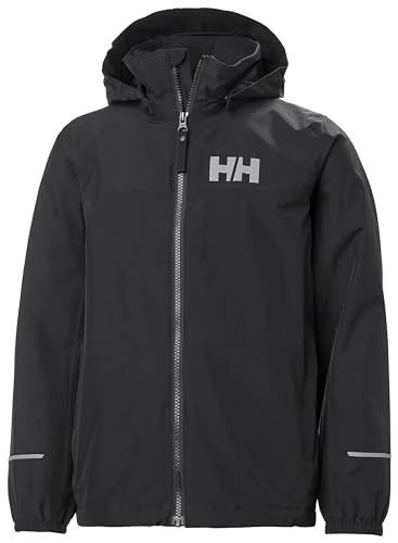 Junior Unisex Helly Hansen Jr Juell Rain Jacket, Schwarz, 10 von Helly Hansen