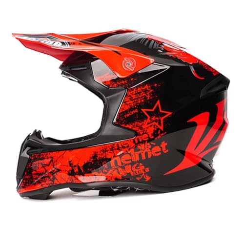 Kinder Motocross Helm, ECE R22.06 Zertifizierung, Jugend Offroad-Helme, Motorradhelm Downhill Fullface Motocross Enduro Quad Helm, Roller Ski ATV Helm, Für Jugendliche Jungen Mädchen(XL) von Helmblazia