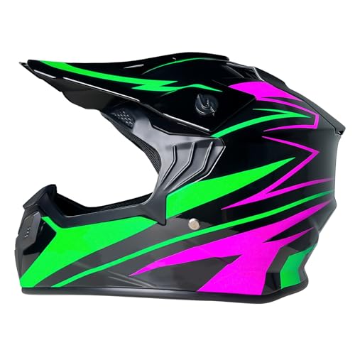 Motocross Helm Kinder, ECE Zertifiziert, Jugend Motorradhelme, Downhill Fullface MTB Integralhelm Crosshelm Helm, Für Jungen Mädchen Quad Bikes BMX Fahrrad ATV Offroad DH Helm(XL) von Helmblazia