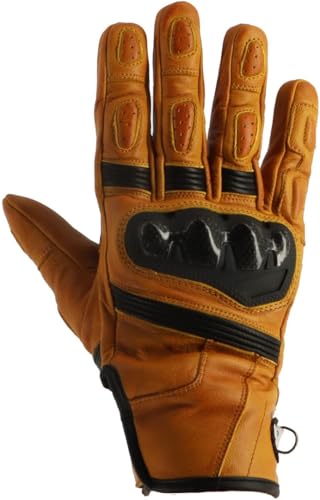 Helstons Sport perforierte Motorrad Handschuhe, schwarz/Gold, 11 von Helstons