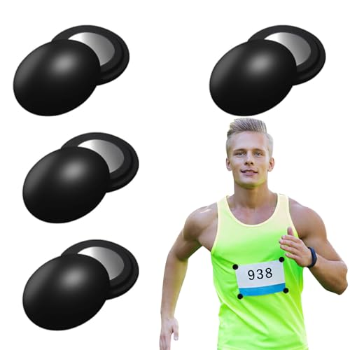 Helweet Startnummernhalter, Startnummer Magnete, Startnummer Befestigung, Magnete zum Einsatz bei Marathon, Geeignet für Startnummern, Taschentücher Oder Andere Kleinteile, 4 Stück, Schwarz Helweet Startnummernhalter, Startnummer Magnete, Startnummer Befestigung, Magnete zum Einsatz bei Marathon, Geeignet für Startnummern, Taschentücher Oder Andere Kleinteile, 4 Stück, Schwarz von Helweet