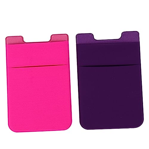 Hemobllo 2St Telefonkartenhalter Handytasche Card Sleeves cardholder Smartphone-Kartenhalter Rückseitenhalter Bank Kredit Aufkleber Fall Handyzubehör Telefonhalter Handy geldbörse Polyester von Hemobllo