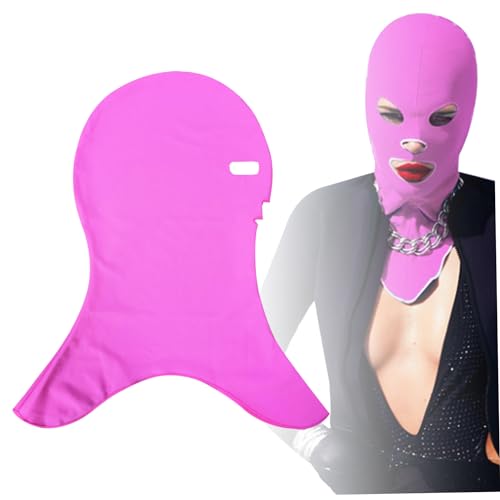 Fackini, elastische Sonnenschutzmaske, Sonnenschutzmaske mit voller Kopf, atmungsaktive Schwimmkappe zum Schwimmen (rosa) von Hemore