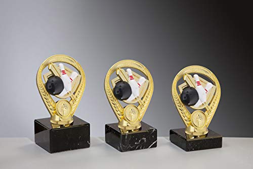 Henecka 🎳 Bowling Pokal, Bowling Trophäe, Schraubfigur Kegel rot/weiß; Bowlingkugel schwarz; Siegesflamme Gold, Marmorsockel schwarz, mit Wunschgravur, wählbar in 3 Größen Henecka 🎳 Bowling Pokal, Bowling Trophäe, Schraubfigur Kegel rot/weiß; Bowlingkugel schwarz; Siegesflamme Gold, Marmorsockel schwarz, mit Wunschgravur, wählbar in 3 Größen von Henecka