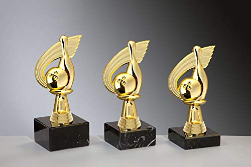 Henecka 🎳 Bowling Pokal, Bowling Trophäe, Schraubfigur Siegesflügel-Kegel-Bowlingkugel Gold, Marmorsockel schwarz, mit Wunschgravur, wählbar in 3 Größen oder als 3er-Serie Henecka 🎳 Bowling Pokal, Bowling Trophäe, Schraubfigur Siegesflügel-Kegel-Bowlingkugel Gold, Marmorsockel schwarz, mit Wunschgravur, wählbar in 3 Größen oder als 3er-Serie von Henecka