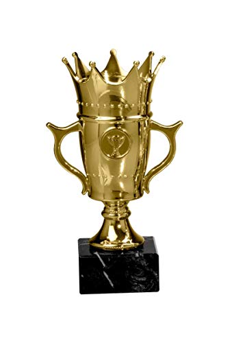 Henecka Crown-Cup Serie Princess, Gold, mit Wunschgravur und auswählbarem Sport-Emblem, Größe 23,5 cm von Henecka