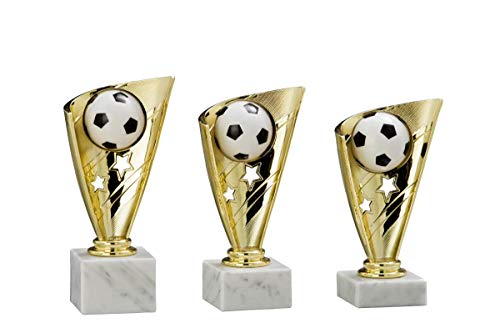 Henecka Fussball-Pokal, Fußballständer, Gold, mit Wunschgravur, Größe 17 cm von Henecka