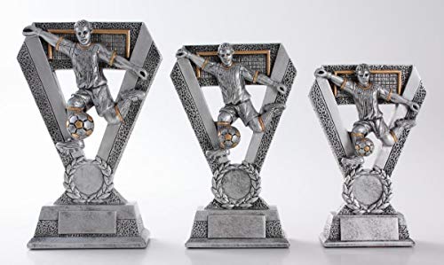 Henecka Fussball-Pokal, Resinfigur Fußball, Silber mit Gold, mit Wunschgravur und auswählbarem Sport-Emblem, Größe 16,3 cm Henecka Fussball-Pokal, Resinfigur Fußball, Silber mit Gold, mit Wunschgravur und auswählbarem Sport-Emblem, Größe 16,3 cm von Henecka