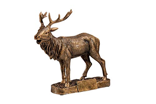 Henecka Jagd-Pokal, Resinfigur Hirsch, Bronze, mit Wunschgravur, Größe 20,5 cm von Henecka