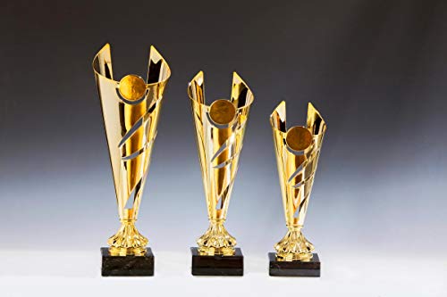 Henecka Luxury-Metalltrophäe Serie Thimea, Gold, mit Wunschgravur und auswählbarem Sport-Emblem, Größe 39 cm Henecka Luxury-Metalltrophäe Serie Thimea, Gold, mit Wunschgravur und auswählbarem Sport-Emblem, Größe 39 cm von Henecka