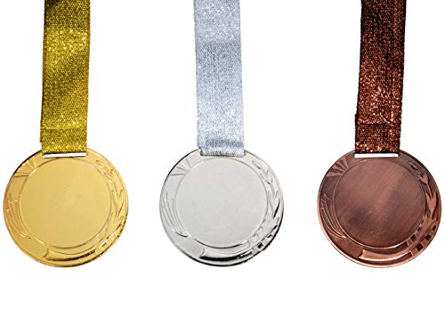 Henecka 🥇 🥈 🥉 Medaillen, Helden Medaillen mit individuellem 50 mm Sport-Jubiläum-Motiv-Emblem & Wunschgravur, inklusive Halsband, wählbar in Gold, Silber, Bronze (Gold) von Henecka