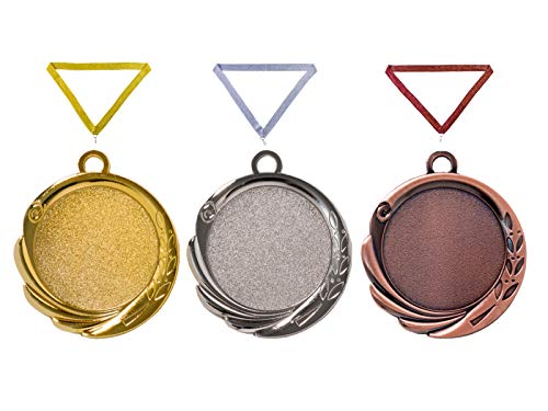 Henecka 🥇 🥈 🥉 Medaillen, Winner Medaillen mit individuellem 50 mm Sport-Jubiläum-Motiv-Emblem & Wunschgravur, inklusive Halsband, wählbar in Gold, Silber, Bronze (Silber) von Henecka