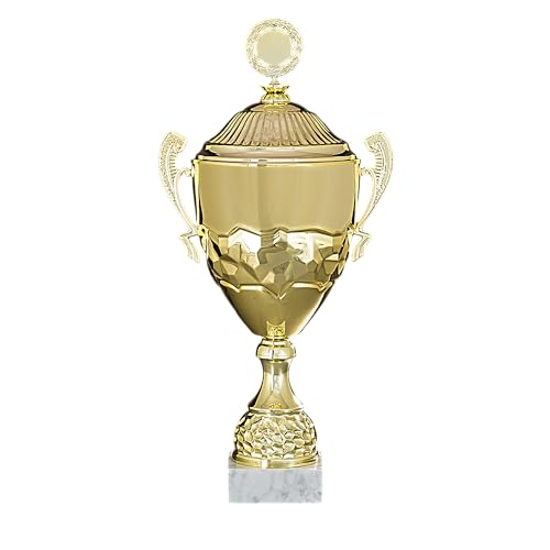 Henecka Pokal Serie Kayleen, Gold, mit Wunschgravur und auswählbarem Sport-Emblem, Größe 54,8 cm von Henecka