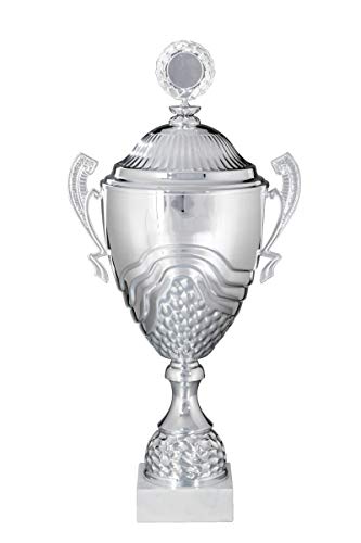 Henecka Pokal Serie Optima, Silber, mit Wunschgravur und auswählbarem Sport-Emblem, Größe 42,6 cm von Henecka