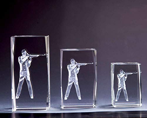Henecka Schützen-Pokal, Glastrophäe 3D-Lasermotiv Schütze Herren, Kristallglas, mit Blauer Geschenkbox, Größe 8 cm Henecka Schützen-Pokal, Glastrophäe 3D-Lasermotiv Schütze Herren, Kristallglas, mit Blauer Geschenkbox, Größe 8 cm von Henecka