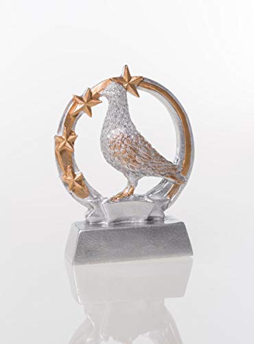 Henecka Tauben-Pokal, Resinfigur Taube, Silber Rosegold, mit Wunschgravur, Größe 12,5 cm Henecka Tauben-Pokal, Resinfigur Taube, Silber Rosegold, mit Wunschgravur, Größe 12,5 cm von Henecka