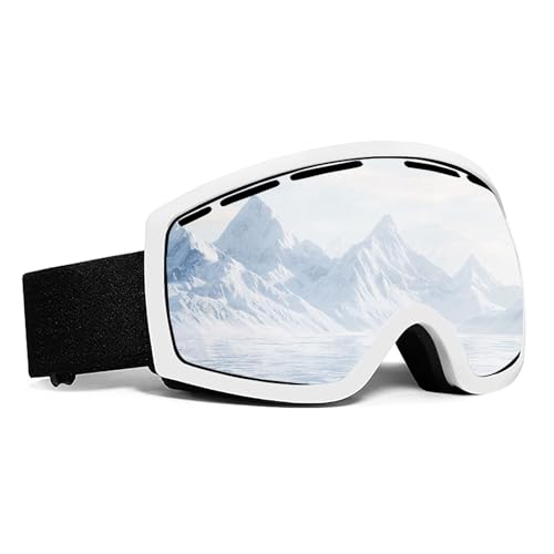 Hengrongshen Skibrille Herren, Weiß Skibrille Damen Abnehmbare Linsen, Skibrille Antibeschlag, Anti-Sand, Anti-UV Hengrongshen Skibrille Herren, Weiß Skibrille Damen Abnehmbare Linsen, Skibrille Antibeschlag, Anti-Sand, Anti-UV von Hengrongshen