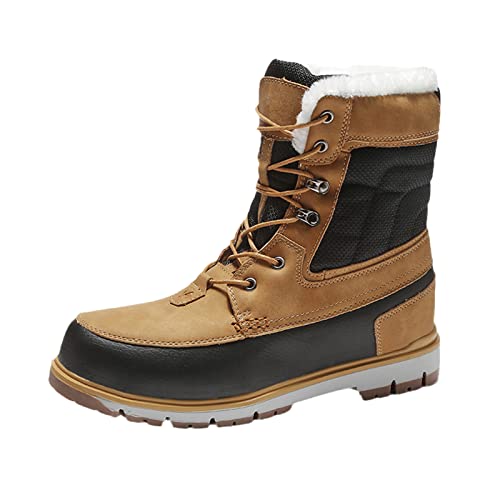 Hensftods Warme Plüschfell Schneestiefel Herren Stiefeletten Motorradstiefel wasserdichte Stiefel Große Größe brownJM 11.5 Hensftods Warme Plüschfell Schneestiefel Herren Stiefeletten Motorradstiefel wasserdichte Stiefel Große Größe brownJM 11.5 von Hensftods