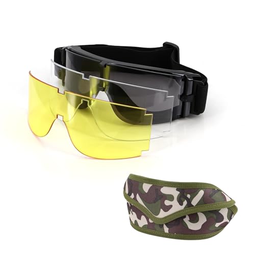 Hensych UV-400-für Männer und Frauen,Schutz blendfrei, Fahrradbrille, Sport-Sonnenbrille Schutzbrille mit 3 Austauschbaren Beschlagfrei & Kratzfest Gläsern Schießbrille für Sportschützen Hensych UV-400-für Männer und Frauen,Schutz blendfrei, Fahrradbrille, Sport-Sonnenbrille Schutzbrille mit 3 Austauschbaren Beschlagfrei & Kratzfest Gläsern Schießbrille für Sportschützen von Hensych