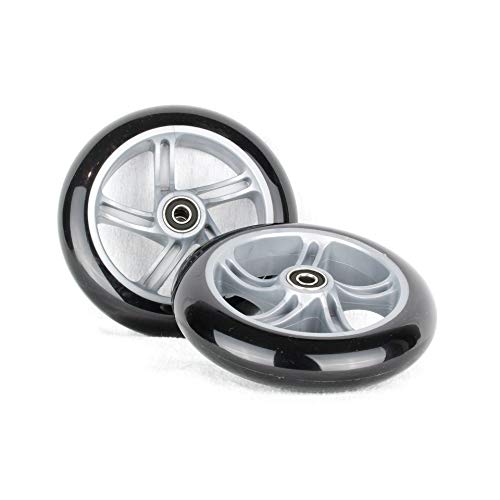 Hepros PU 145mm Ersatzräder Radlager ABEC9 für Cityroller Silber schwarz - 2 Stück Hepros PU 145mm Ersatzräder Radlager ABEC9 für Cityroller Silber schwarz - 2 Stück von Hepros