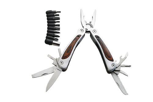 Herbertz Multitool, Leichtmetall-Gehäuse, Pakkaholz-Einlagen, Bitsatz, Lederetui Herbertz Multitool, Leichtmetall-Gehäuse, Pakkaholz-Einlagen, Bitsatz, Lederetui von Herbertz