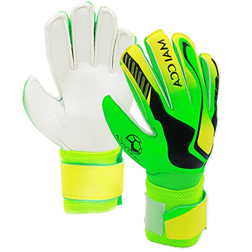 Herbst Torwarthandschuhe Herren, Bequem Latex Torwarthandschuhe Gripmode Torwarthandschuhe für Fußball Training Jugendliche Fussballhandschuhe Torwarthandschuhe Fingersave Größe 8 (Grün) von Herbst