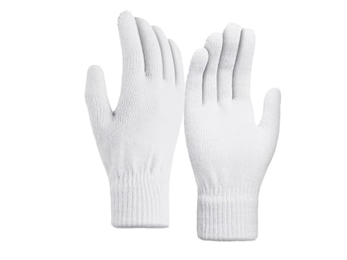 Heré Mood Strickhandschuhe & Winterhandschuhe Warme Handschuhe Winter Rippstrick Damenhandschuhe Outdoor Herren Radfahren (Weiss) von Heré Mood