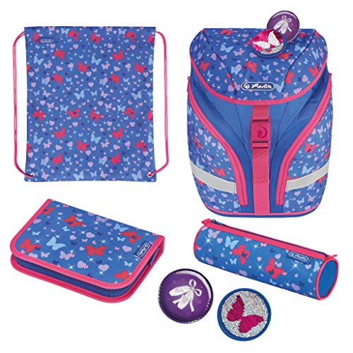 herlitz 50032631 Grundschulrucksack SoftLight Plus Butterfly, 1 Stück von Herlitz