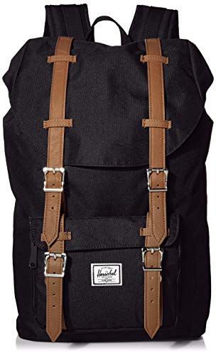 HerschelLittle America Backpack, Black/Tan Synthetic Leather Backpack, Einheitsgröße von Herschel