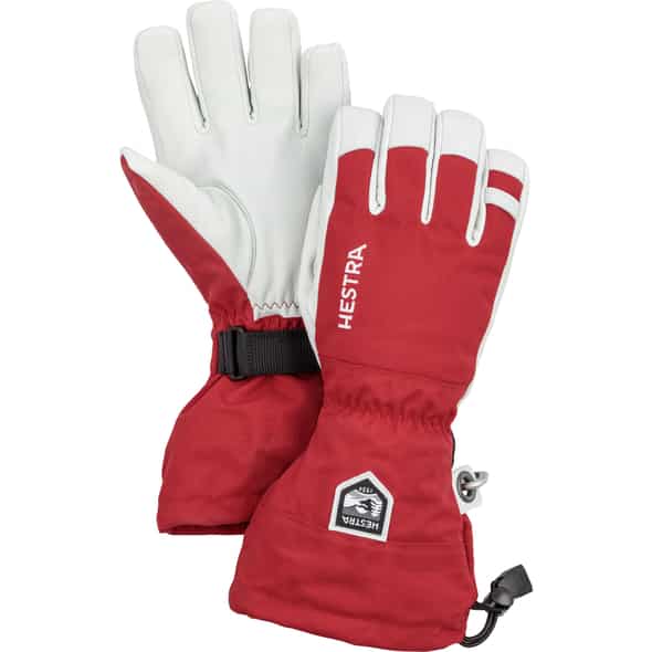 Hestra Army Leather Heli Ski Handschuhe Herren Skihandschuhe (Rot 7 D) Alpinhandschuhe von Hestra
