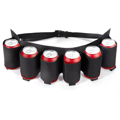 Heveer Biergürtel Verstellbarer Bier-Gürtel für 6 Dosen Portable Trinker Soda Kann Gürtelhalter für Camping Partys Schwarz Heveer Biergürtel Verstellbarer Bier-Gürtel für 6 Dosen Portable Trinker Soda Kann Gürtelhalter für Camping Partys Schwarz von Heveer
